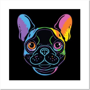 Rainbow French Bulldog Dog Lover Frenchie Posters and Art